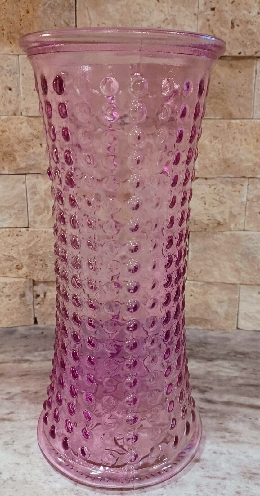 Vintage Purple Hobnail Vase