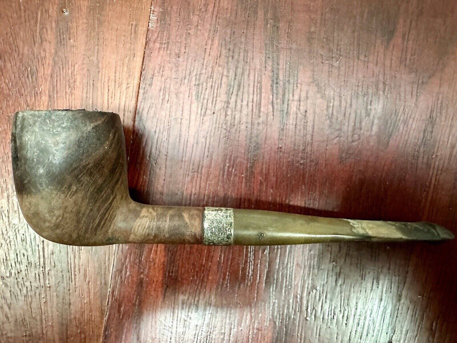 Vintage Peterson's Smoking Pipe W/ Sterling Silver Band - Used