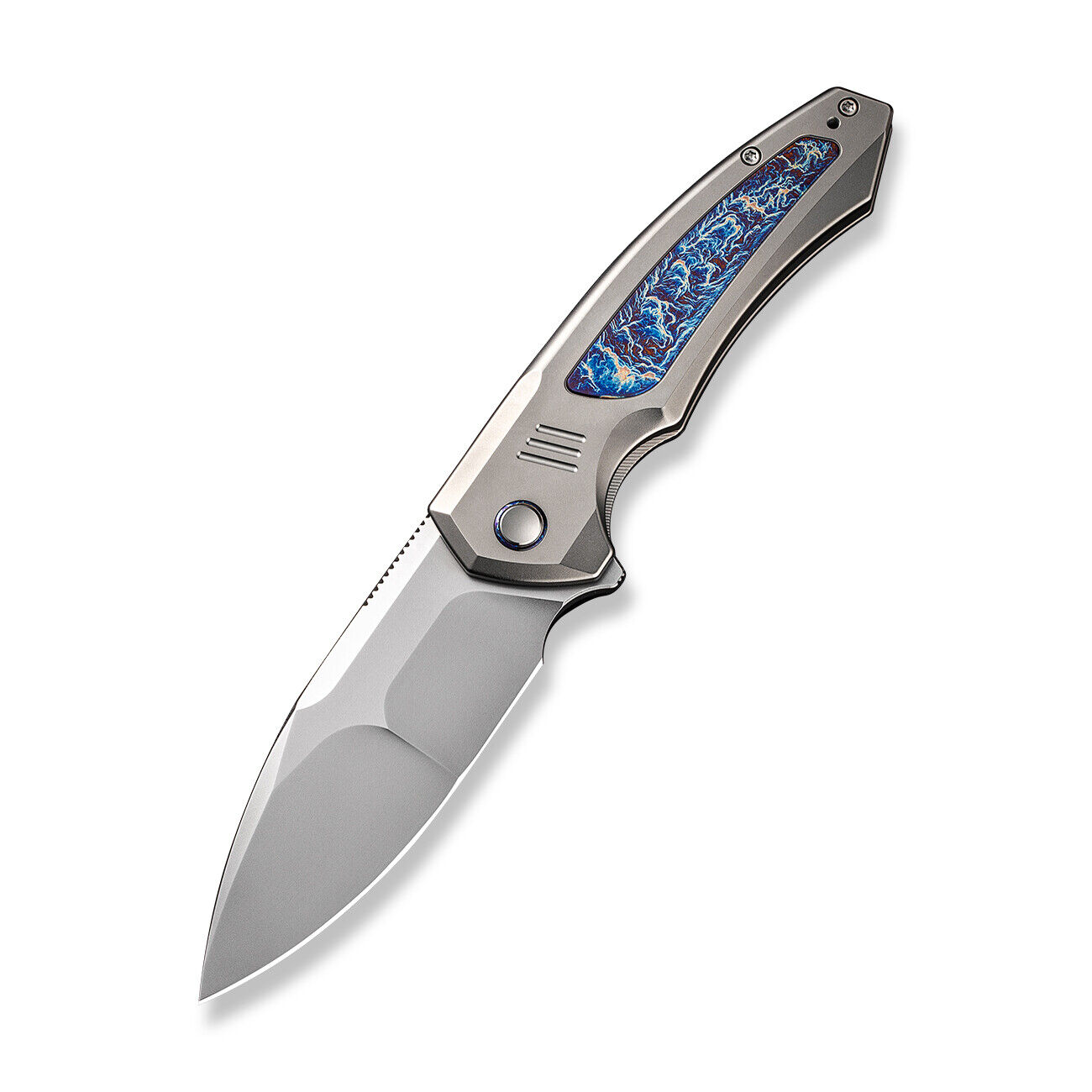 WE Knife Hyperactive Frame Lock 23030-1 Vanax Blue Flamed Titanium Knives