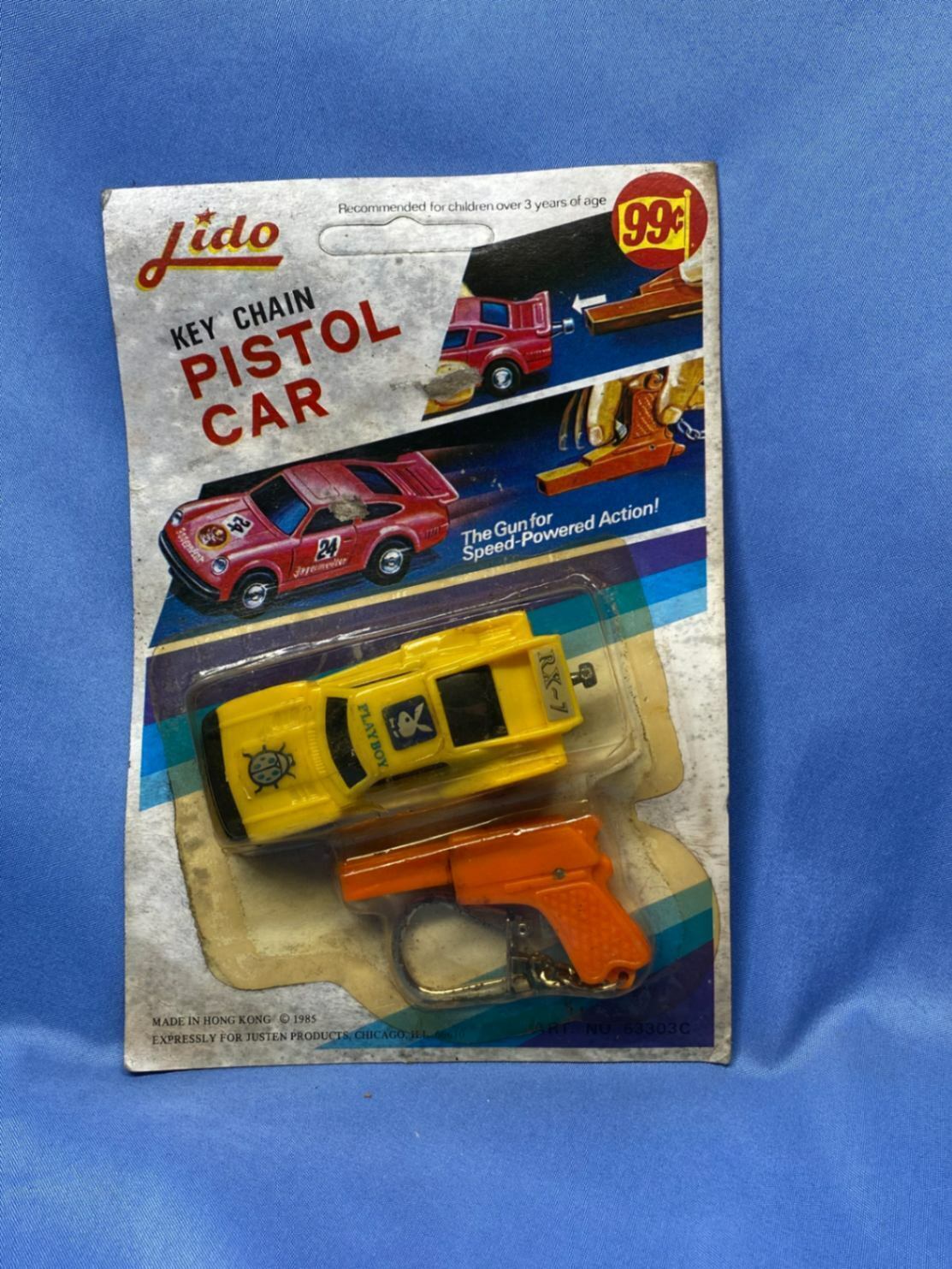 Lido Playboy Pistol Car Keychain For Speed Powered Action 1985 Justen Products