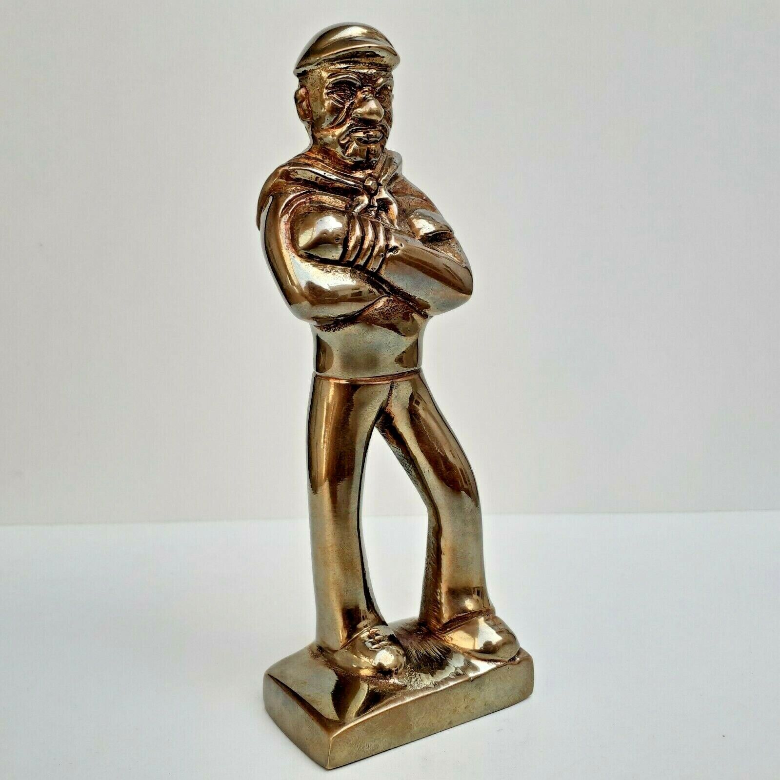 Antique Popeyes The Sailor Man Brass Statue Self Standing Collectible Decorative