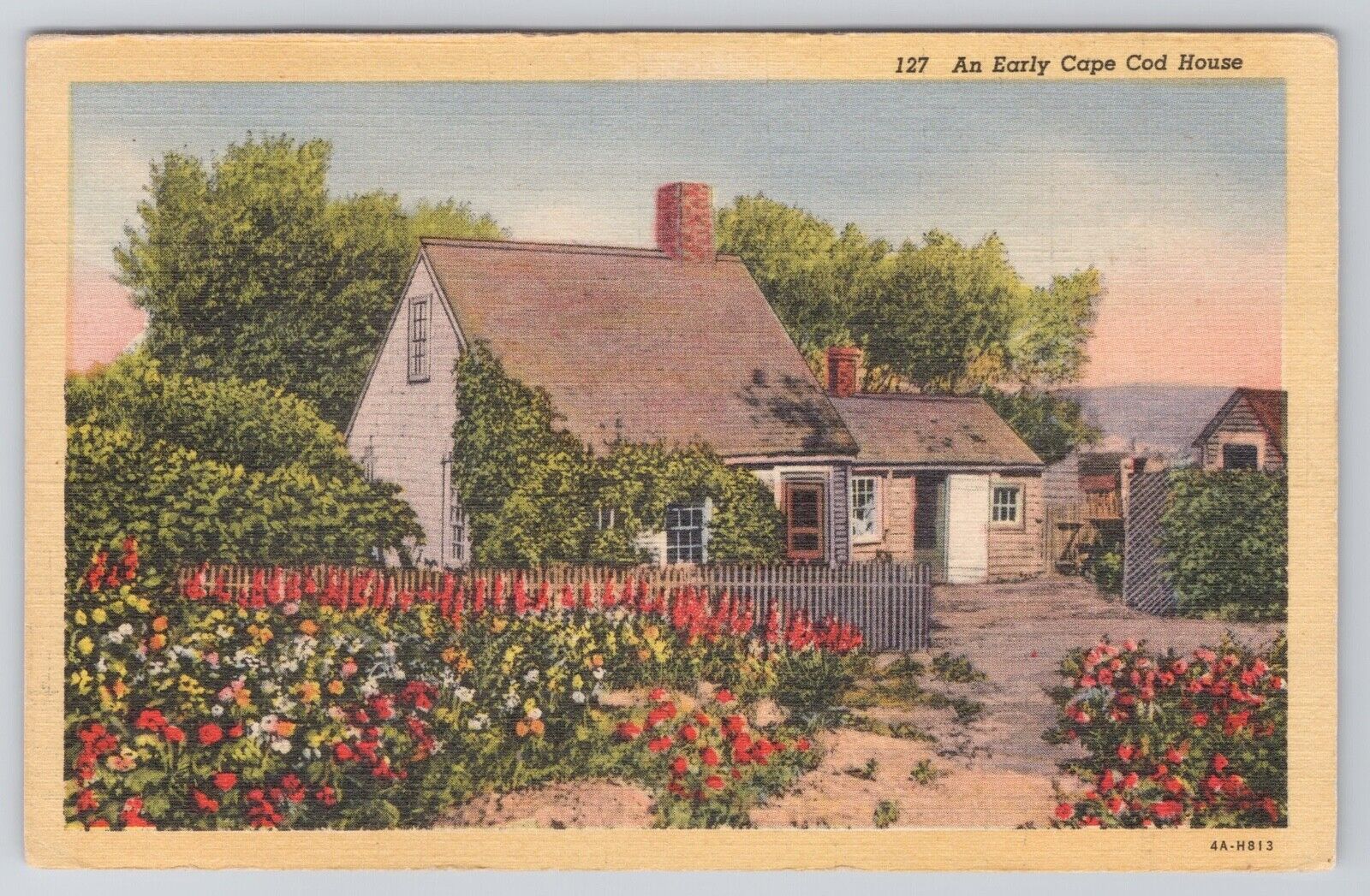 An Early Cape Cod House Massachusetts Postcard - B5