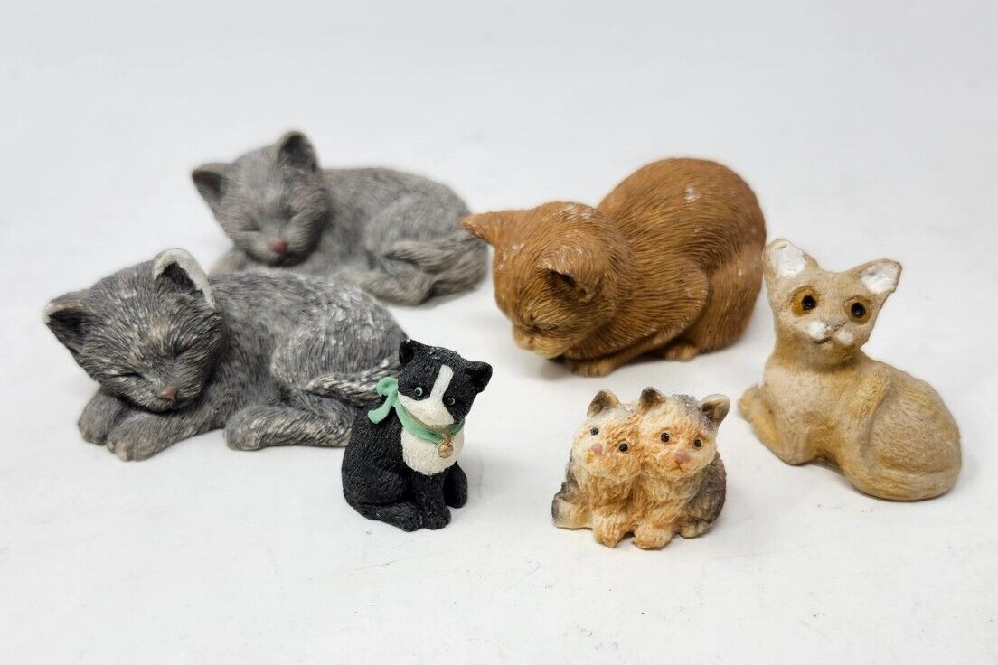 Vintage Cat Lot Miniature Figurine Sandcast Dollhouse Kitty Mini San Diego See