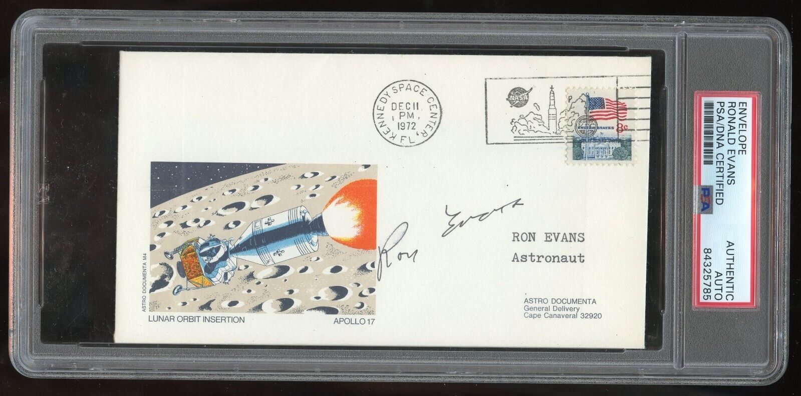 Ronald Ron Evans Jr. signed autograph auto Postal Cover Apollo 17 Astronaut PSA