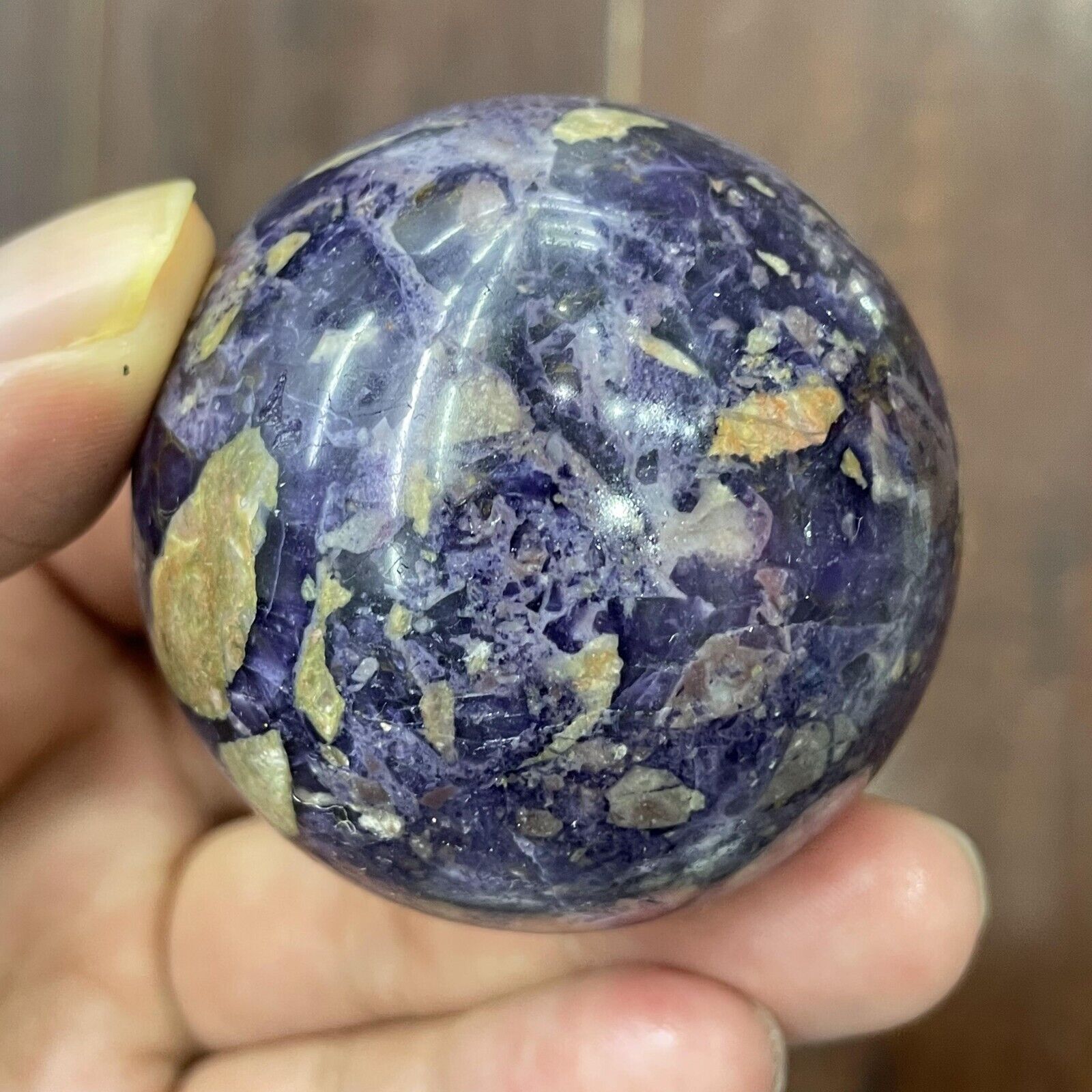 1pc Sugilite Natural ball Quartz Crystal Sphere Reiki Healing Mineral 55+mm