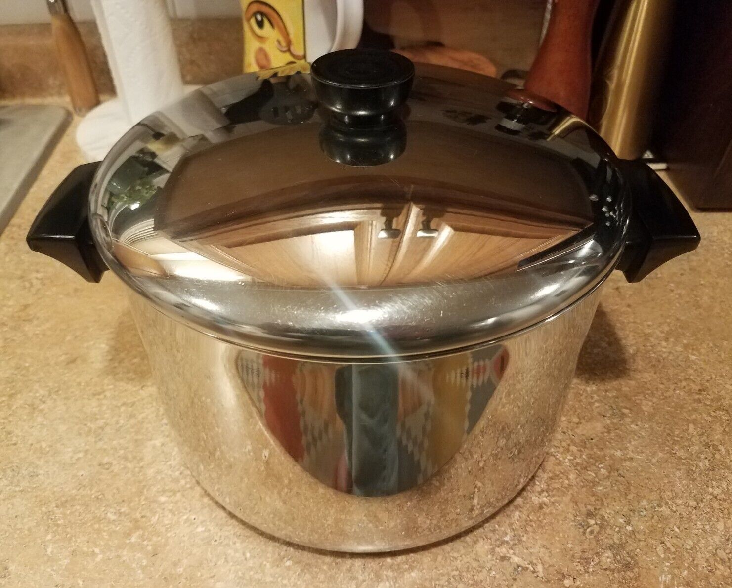 Revere Ware 6 Qt Stock Pot wLid Stainless Steel Tri-Ply Disc Bottom Clinton NICE