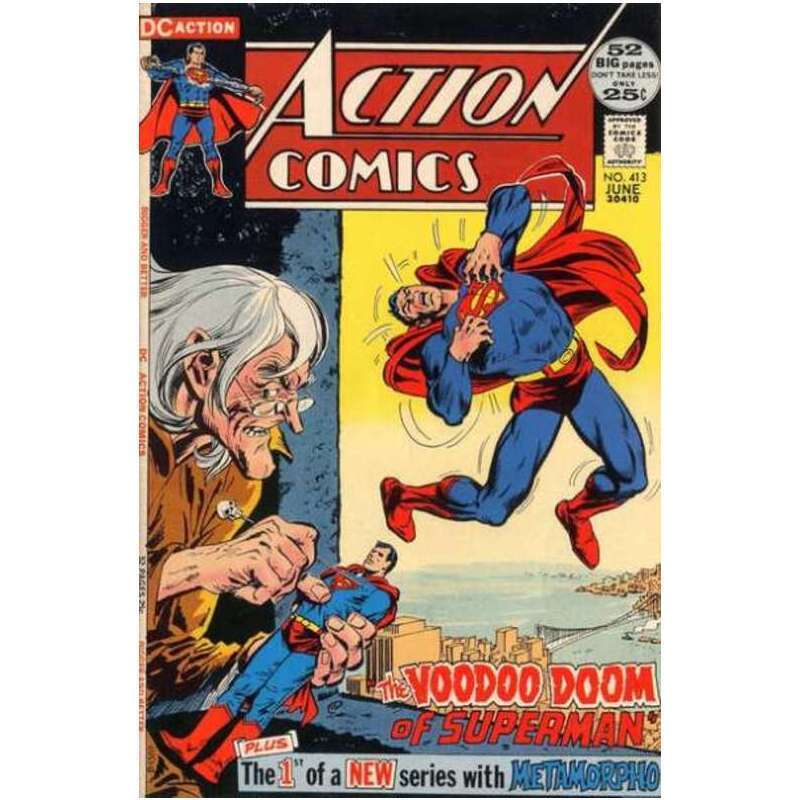 Action Comics (1938 series) #413 in Fine condition. DC comics [n~