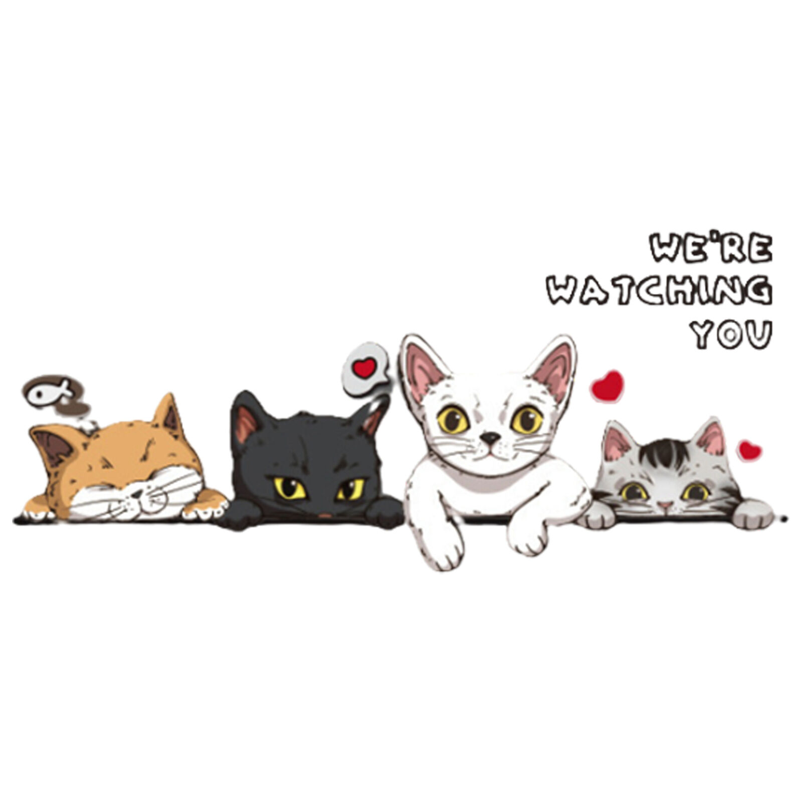  Funny Cute Cats Decal Stickers Auto Car Cat Decal Car Sticker for cosy*2