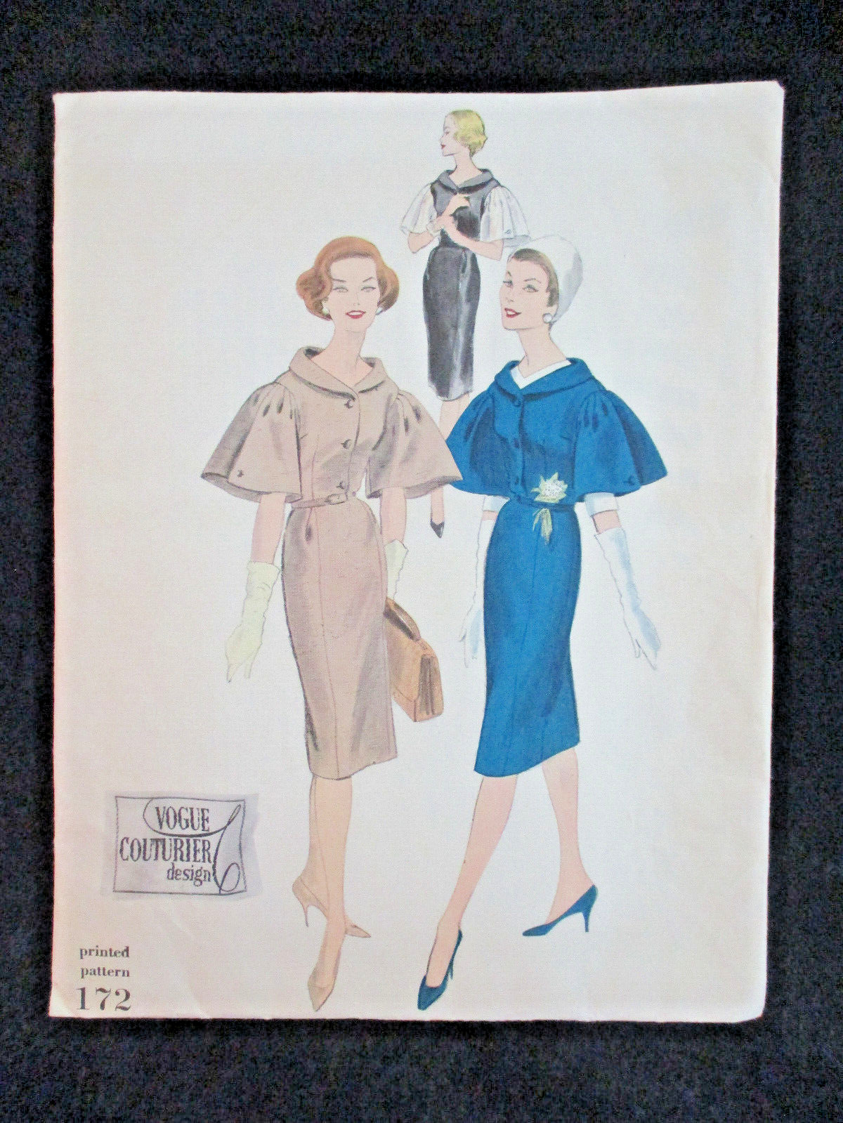 Vintage 1959 Vogue Couturier Design Printed Pattern No. 172 Size 10 ~ Cut