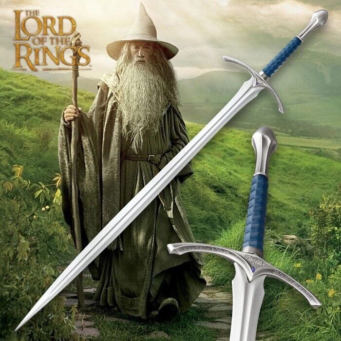 LOTR Glamdring Sword Of Gandalf From Lord of the Rings scabbard And Wall Plaque