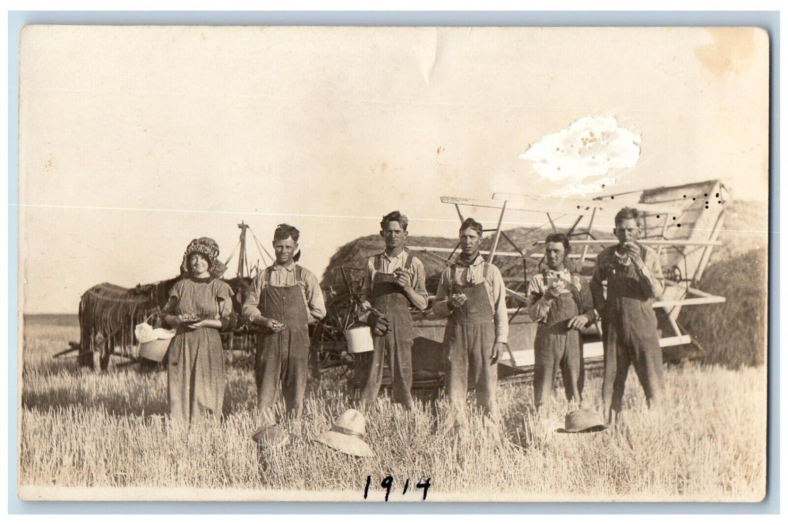 Farming Workers Postcard RPPC Photo Occupational Molie Ringerburg 1914 Antique