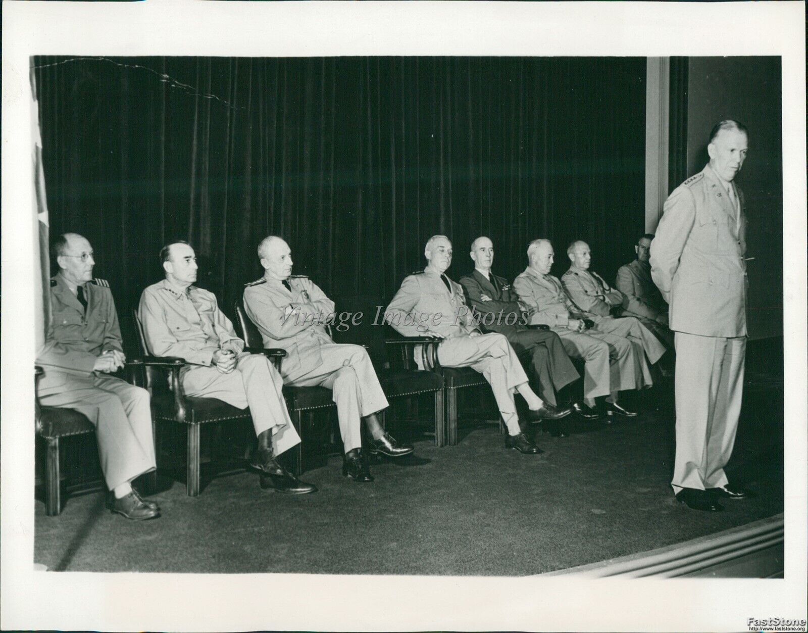 1943 Gen George C Marshall, Army & Navy Staff College Opening Military 7X9 Photo