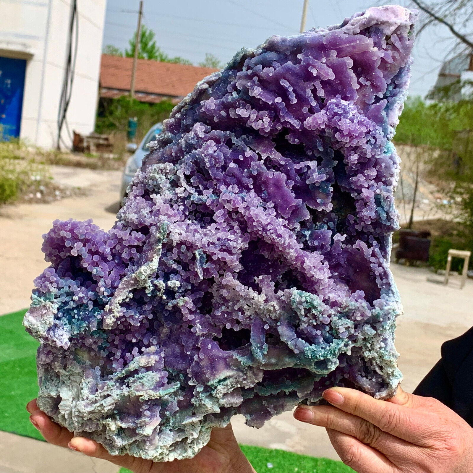 13.2LB Natural purple grape agatequartz crystal granular mineralspecimen