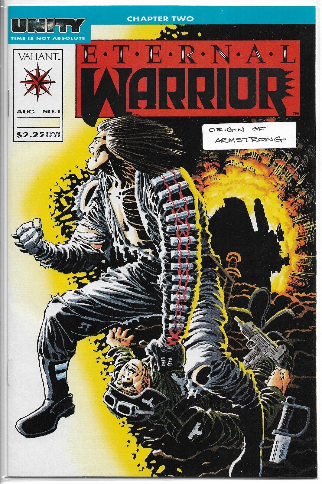 Eternal Warrior #1  Valiant 1992   Key Origin of Armstrong  NM- or better