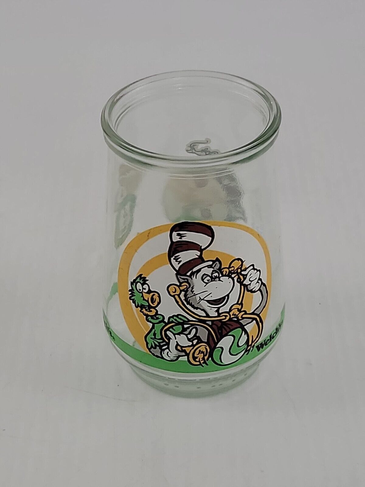 Vintage 90\'s Welch’s Jelly Glass 1996 Dr Suess Cat In The Hat Retro