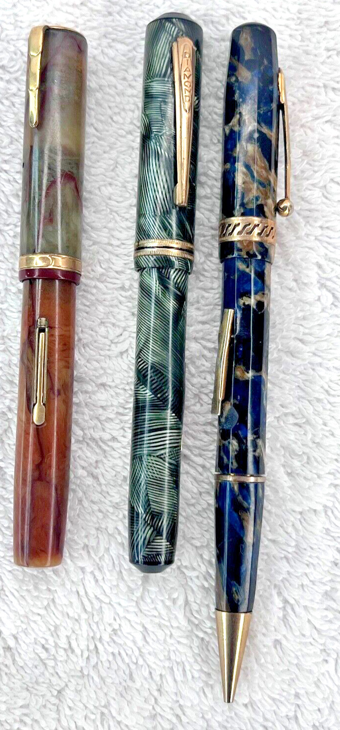 Vintage Waterman, Diamond, Stratford Fountain Pens (Set of 3)