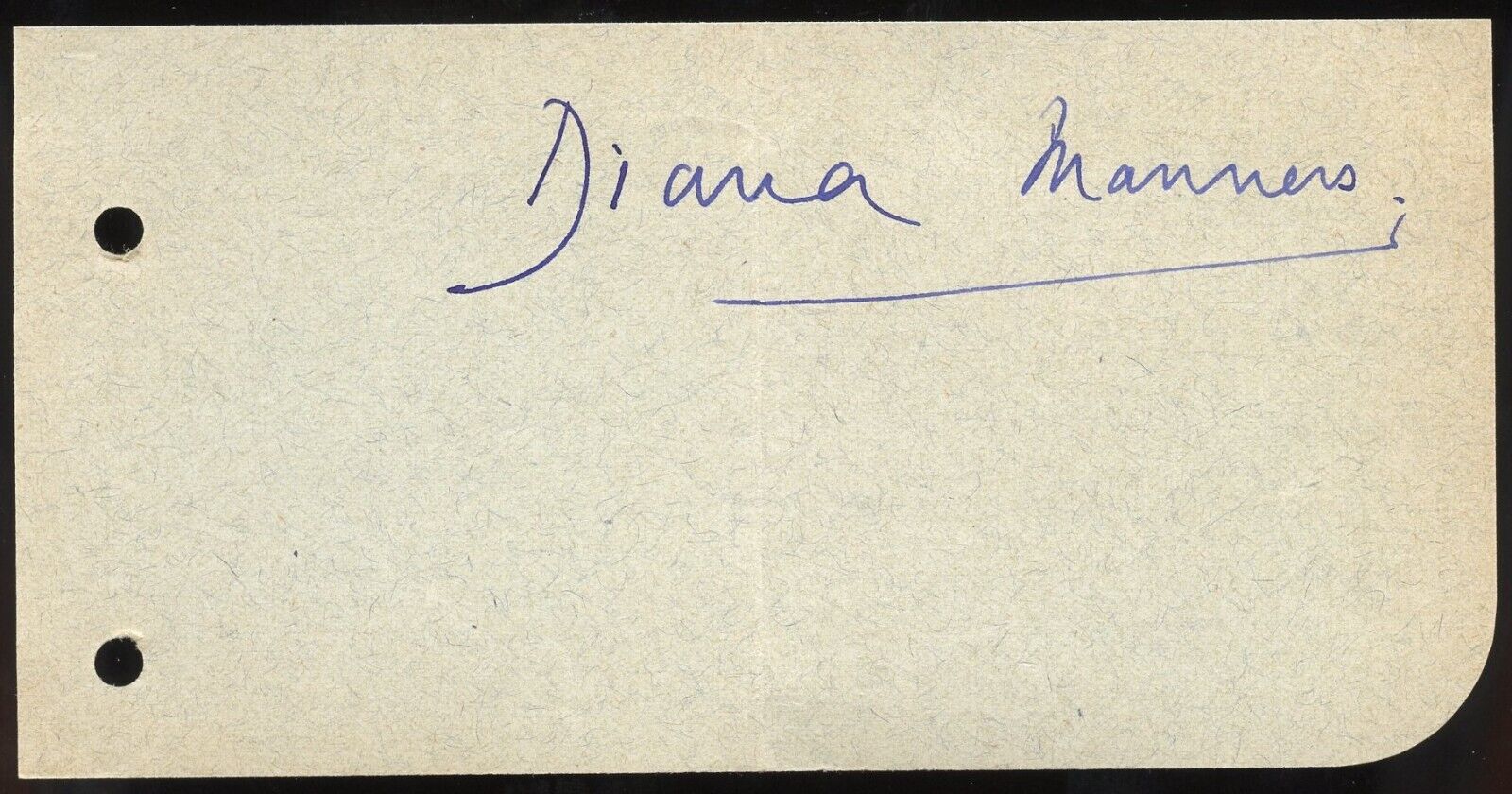 Diana Manners d1986 signed autograph auto 3x6 Cut English Actress and Aristocrat