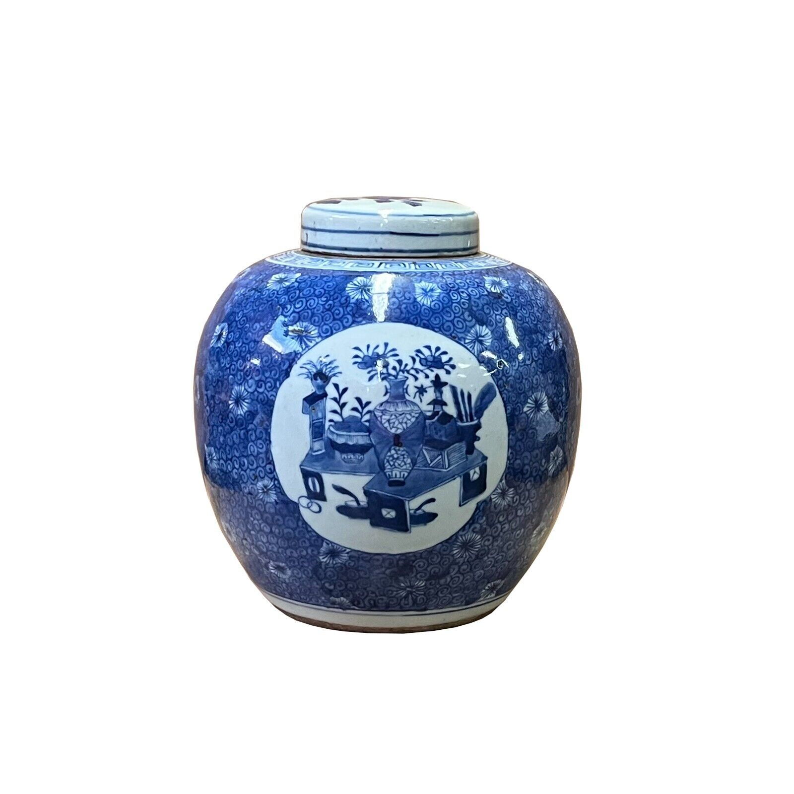 Oriental Hand-paint Flower Vases Blue White Porcelain Ginger Jar ws2543