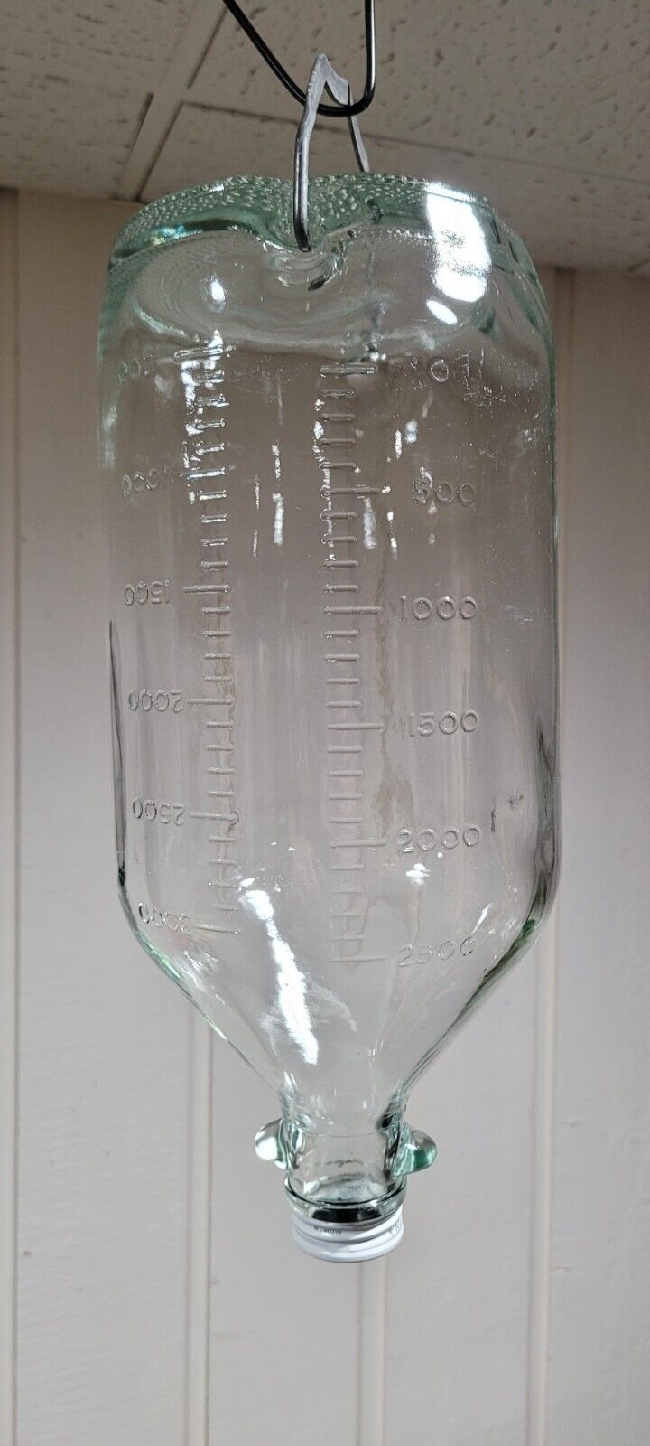 Antique Glass Iv Bottle With Built In Hanger