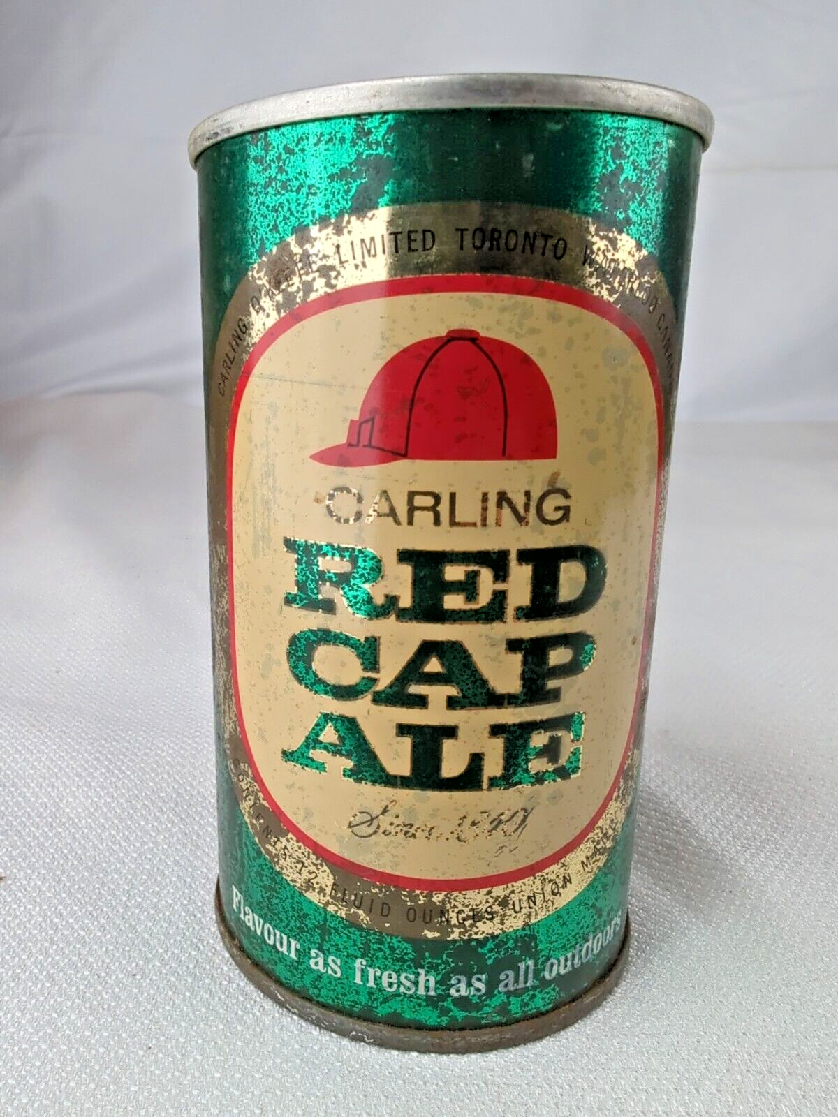 Carling's Red Cap Carling Brewing Co Straight Steel Pull Tab Beer Can EMPTY