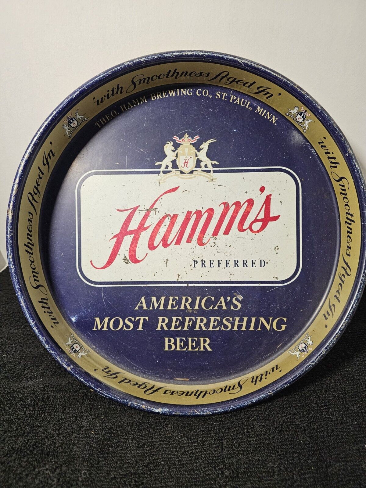 Vintage Hamm\'s Beer Metal Serving Tray