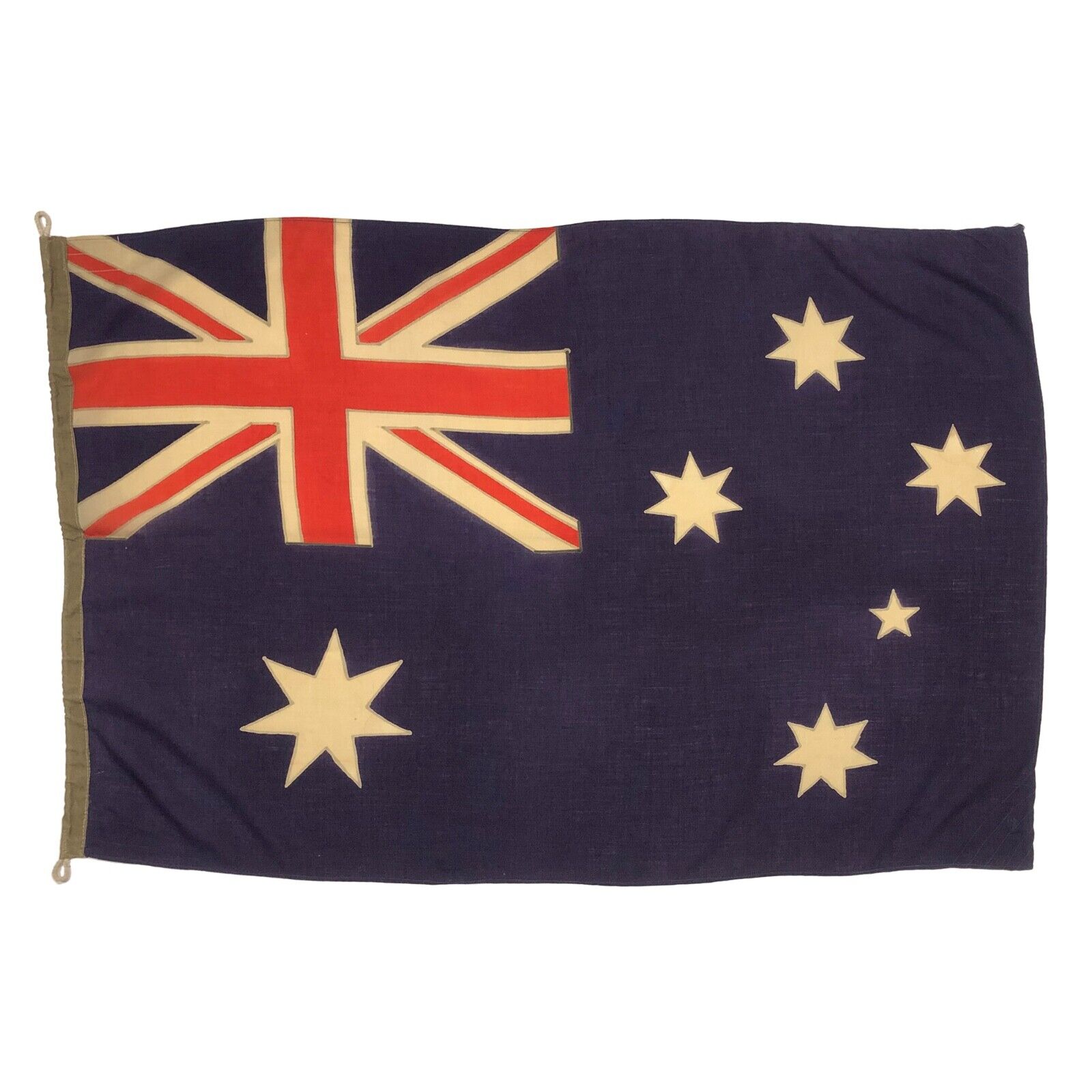 Vintage Wool Hand-Painted Flag Australia Banner Distressed Old Cloth Union Jack