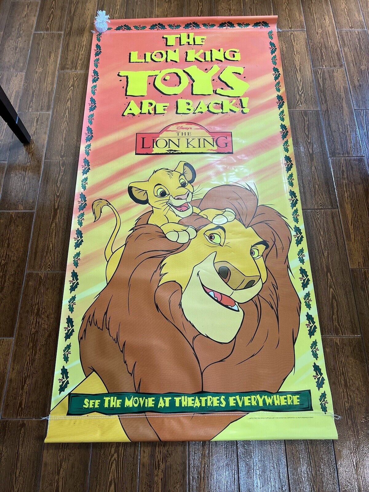 Rare 1994 Burger King Lion King Toys Disney Advertising Sign Poster 6 Foot