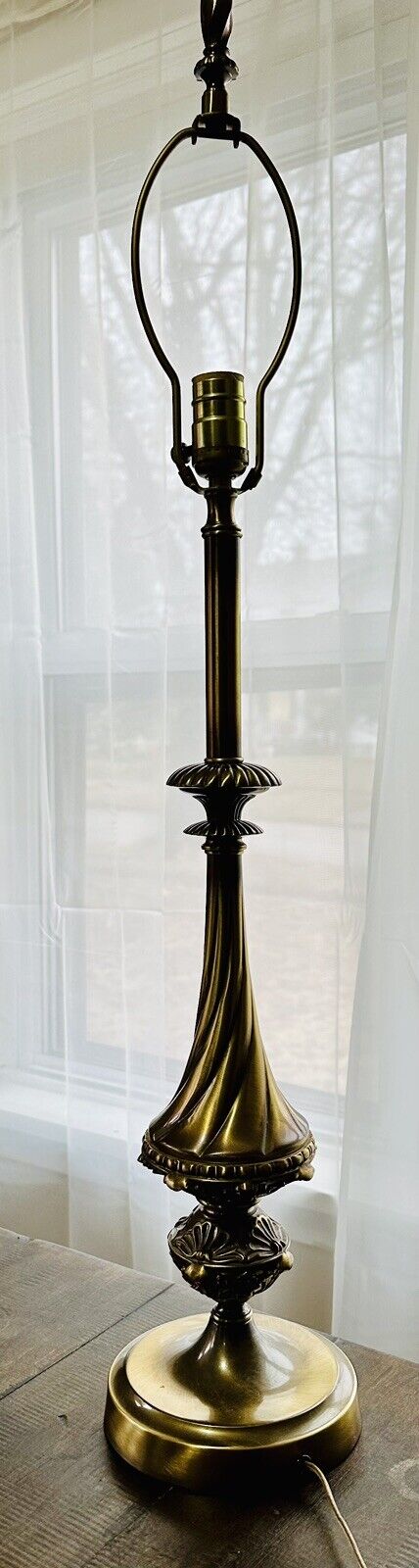 Vintage Large Solid Brass stiffel Table lamp MCM/Art Decco Beautiful Works Great