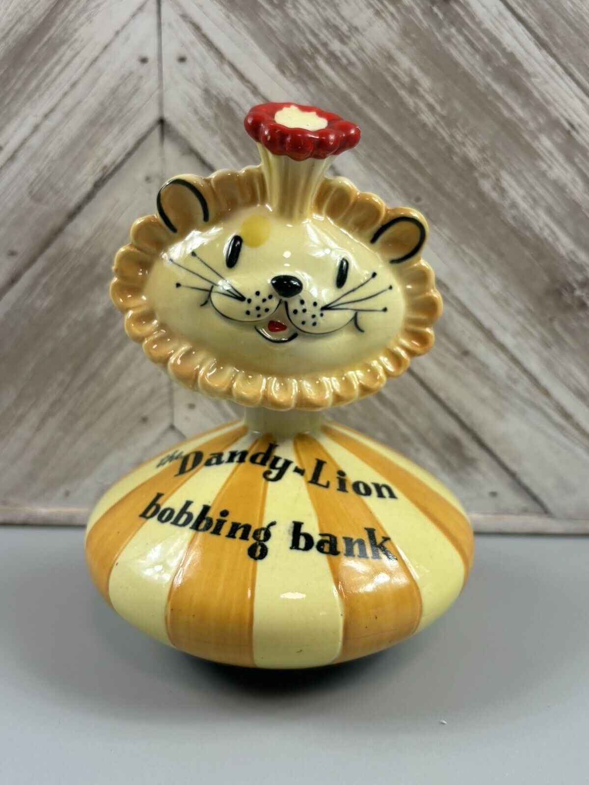 *Rare* Vintage Holt Howard 1950\'s The Dandy-Lion Bobbing Bank