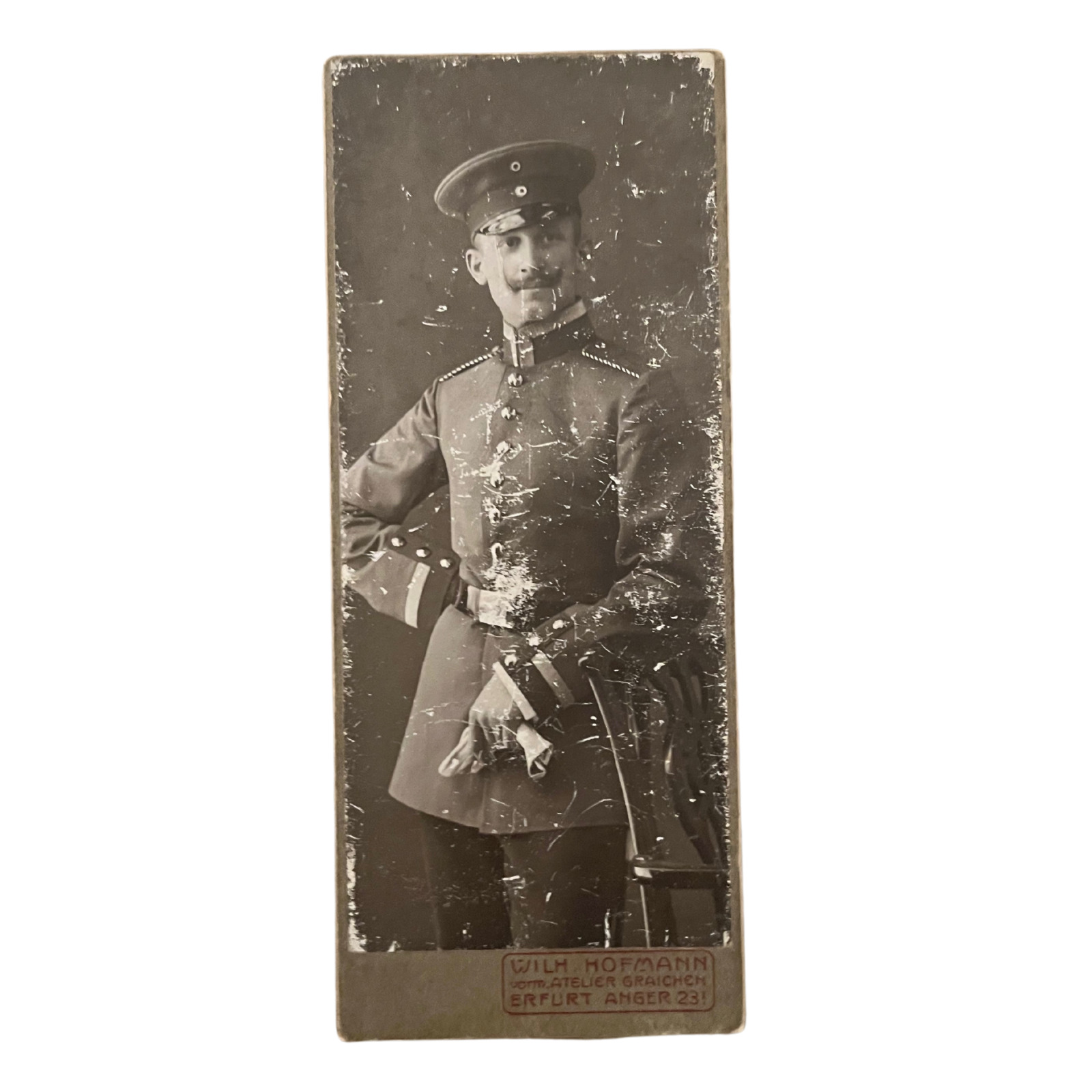 Pre WW1  1904 Photo Card Gelatin Silver Print of 1st Lieutenant (Oberleutnant)