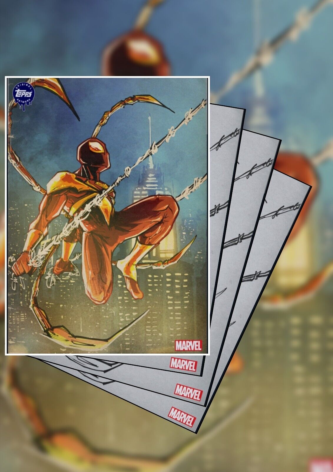 Topps Marvel Collect Iron Spider Original Art Series 13 (1 TILT+ 3 B&W)