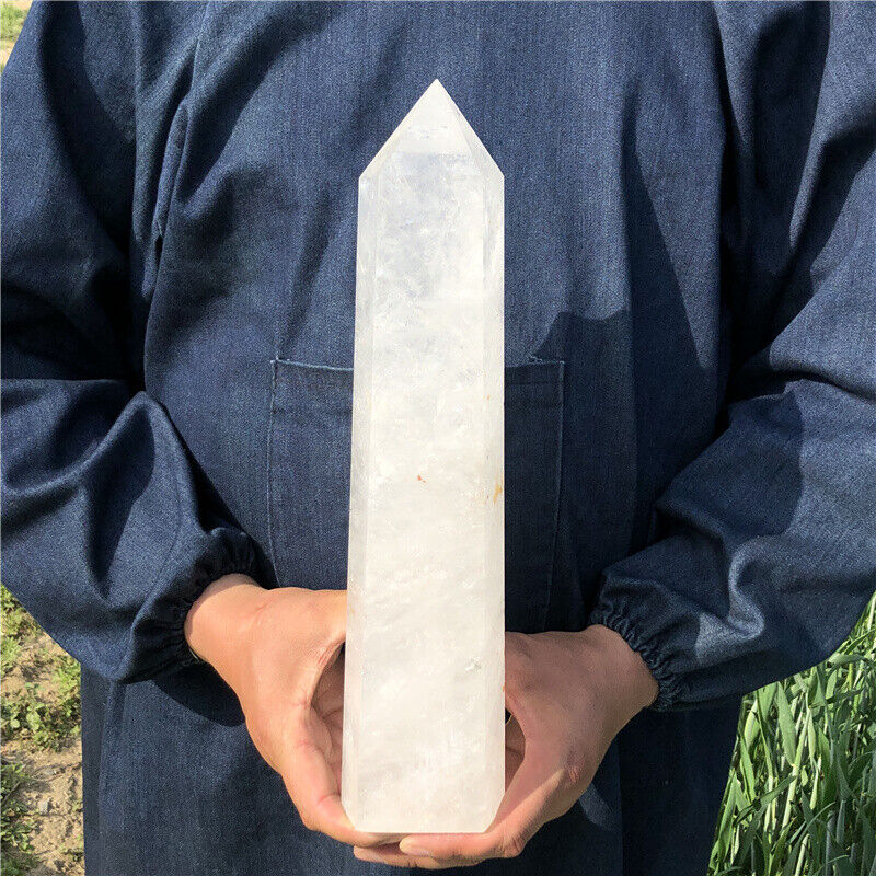 2.74kg Natural Clear quartz Obelisk Quartz Crystal Wand Point Reiki Heal XA6193