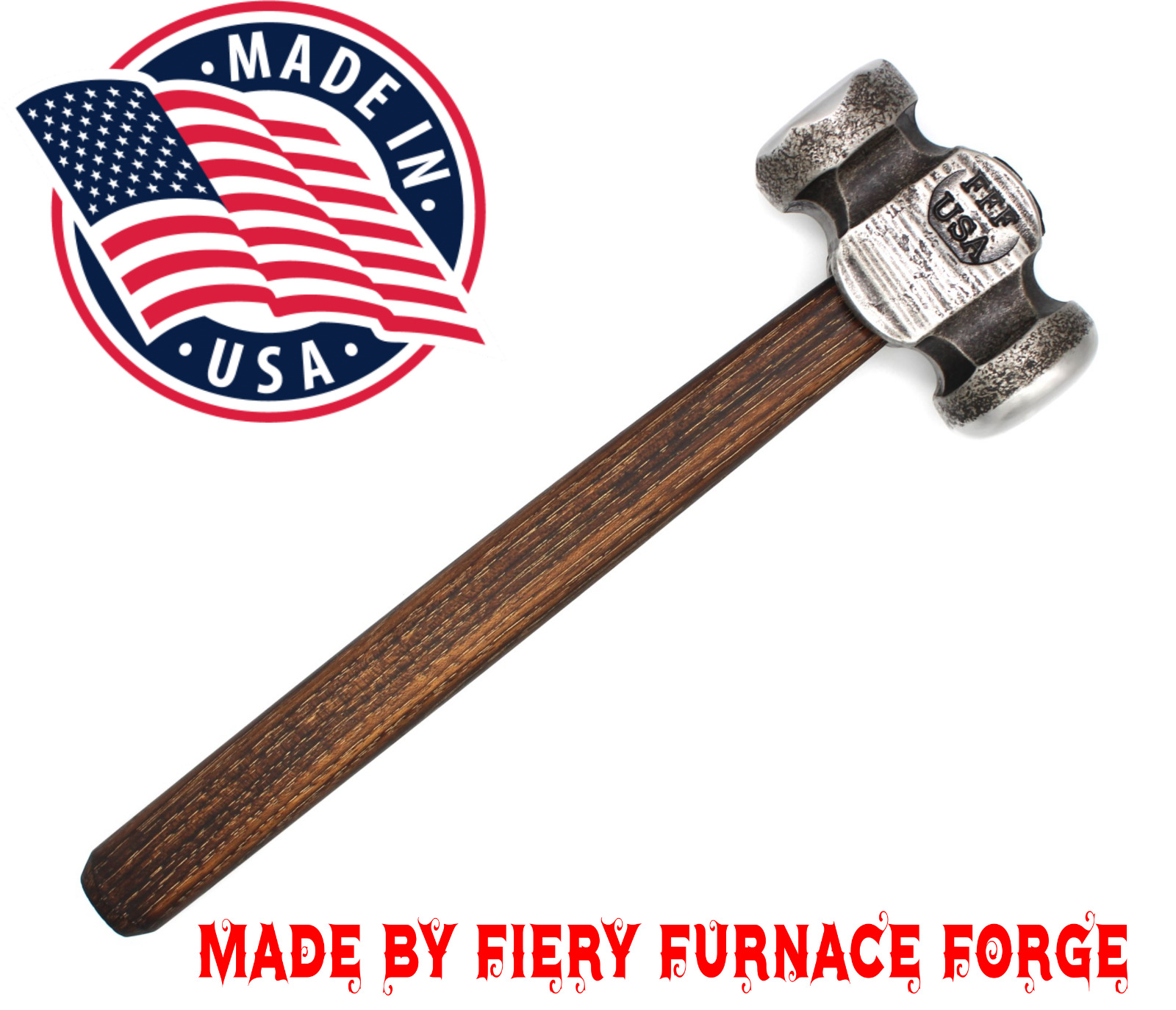 Fiery Furnace Blacksmith - 3.5 Pound Rounding Hammer - MADE IN THE USA