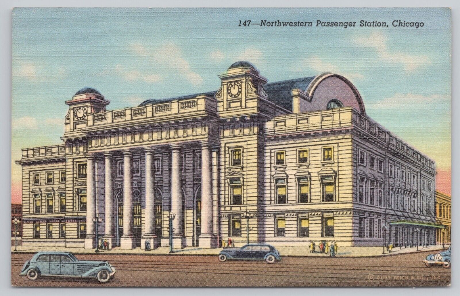 Chicago Illinois, Northwestern Passenger Railway Station Depot, Vintage Postcard