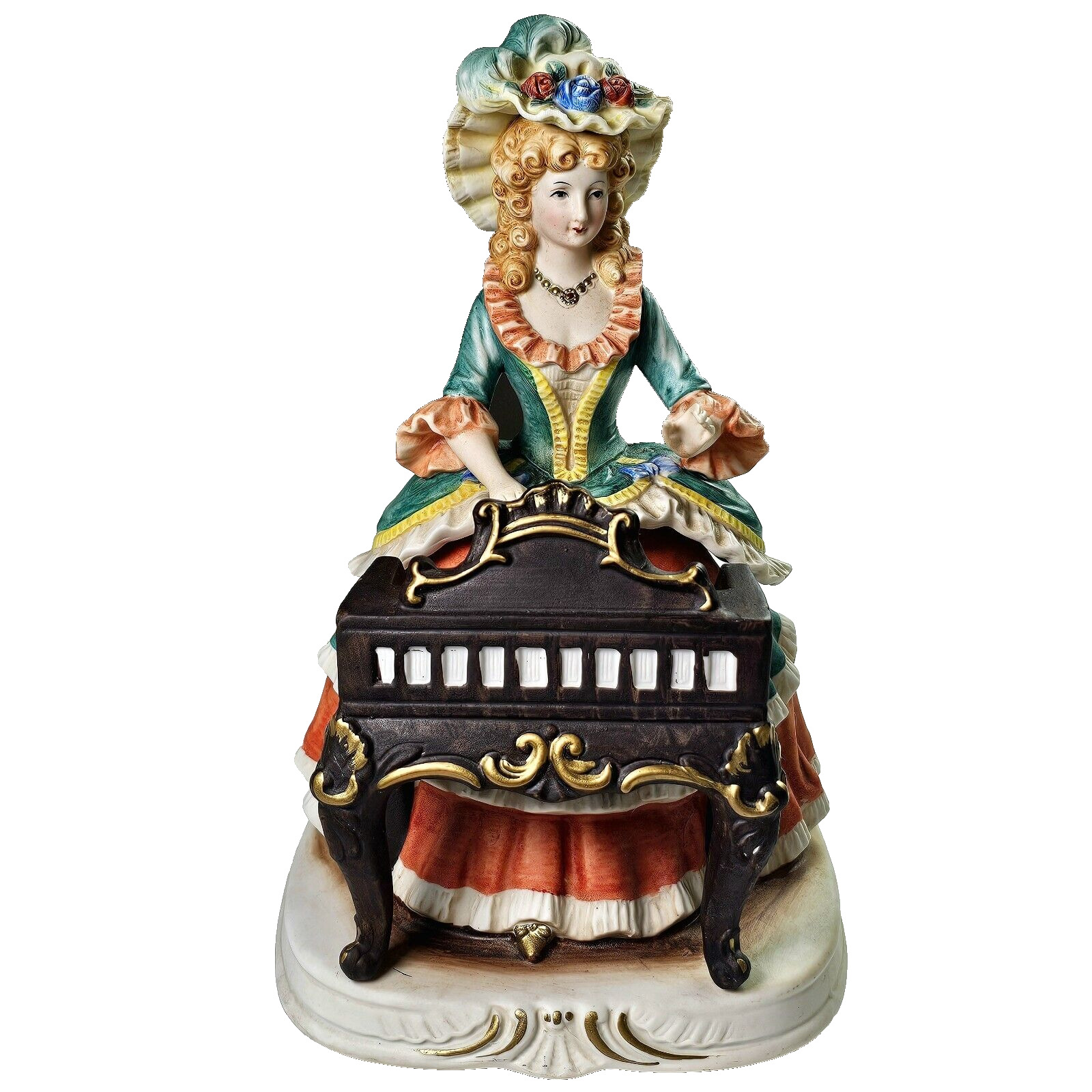 Madame Harpsichord Melody In Motion Musical Figurine 1987 Large 10\