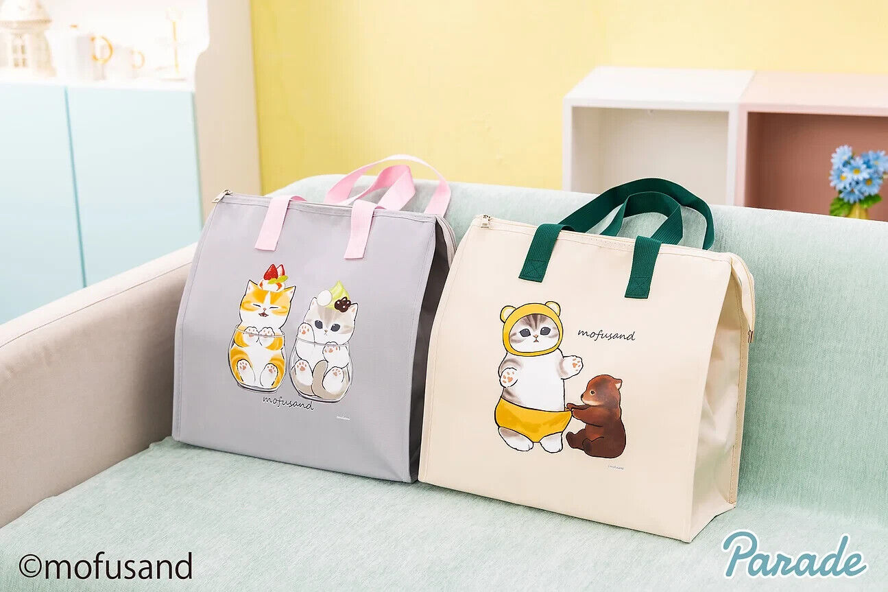 Set of 2 Mofusand Cooler Bag Tote Bag New Japan 2024 35x37x17cm/13.8x14.6x6.7in