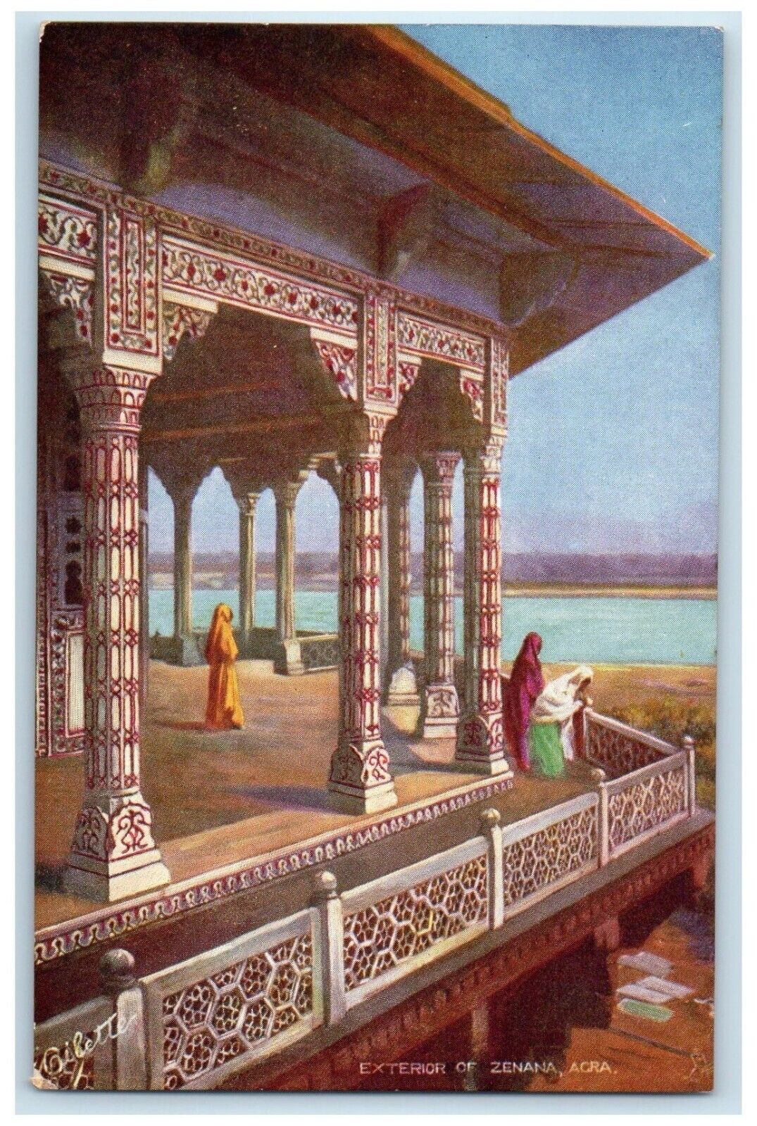 1910 Exterior Of Zenana View Reward Card Tuck's Oilette Posted Antique Postcard