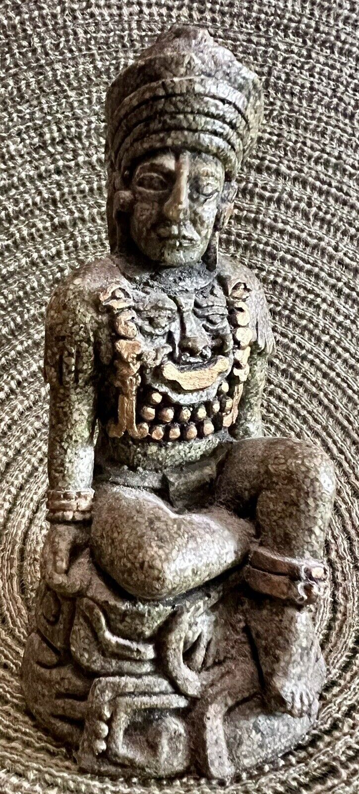 Vintage Interesting Aztec Mayan Mexico 6” God Statue Figurine Resin