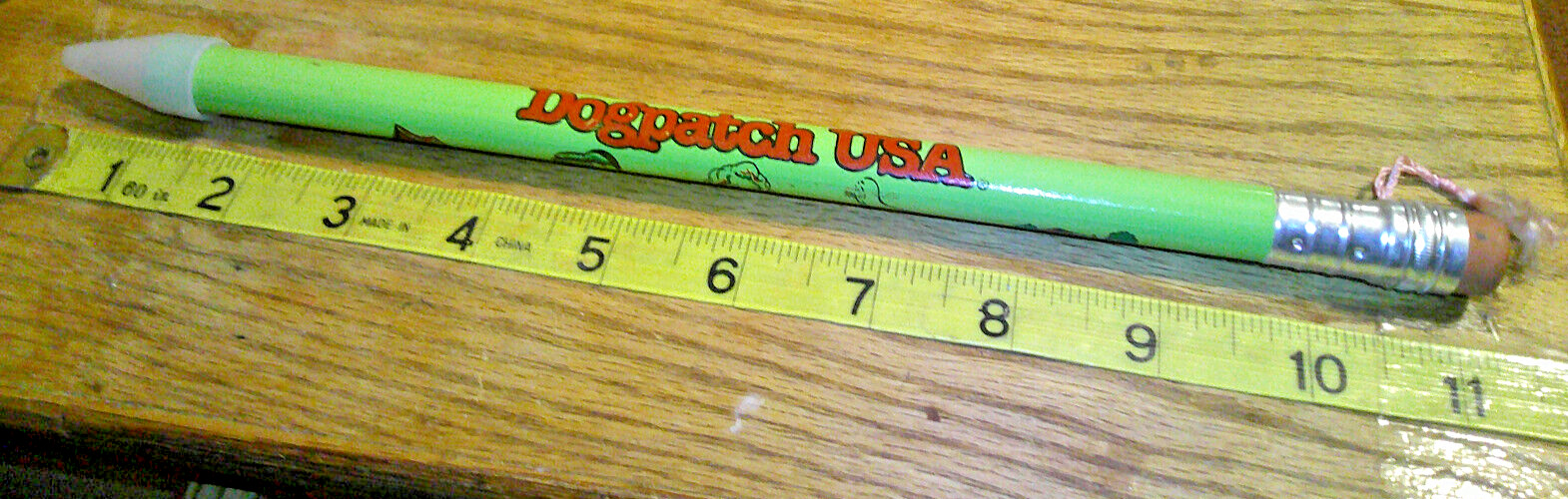 Vintage Giant Jumbo Souvenir Wooden Pencil Dogpatch U.S.A. Made in Japan