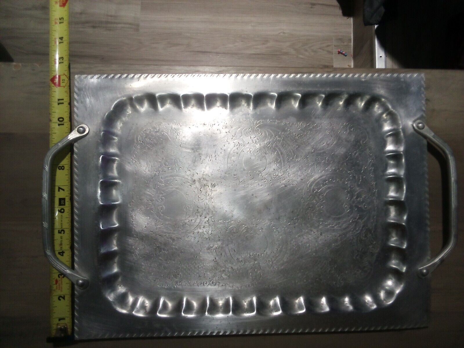 Hand Wrought Aluminum Serving Tray - 12-1/4\