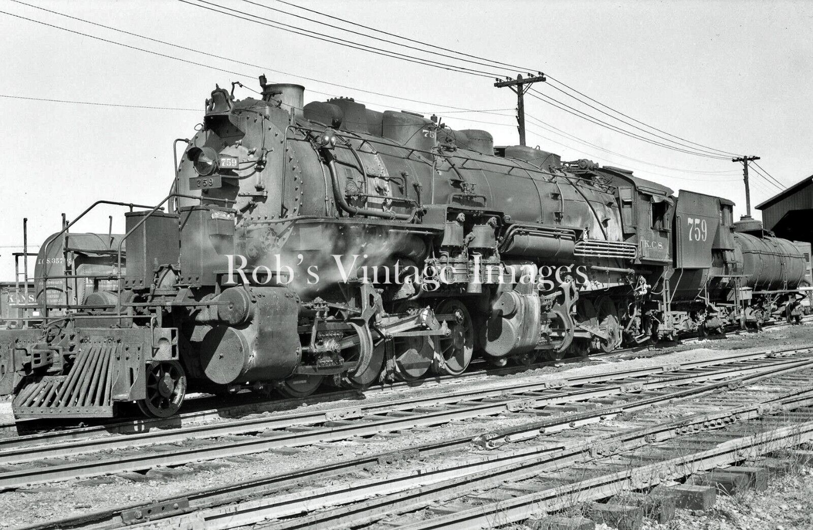 Kansas City Southern Railroad Steam Locomotive 759 2-8-8-0 Articulated KCS Train