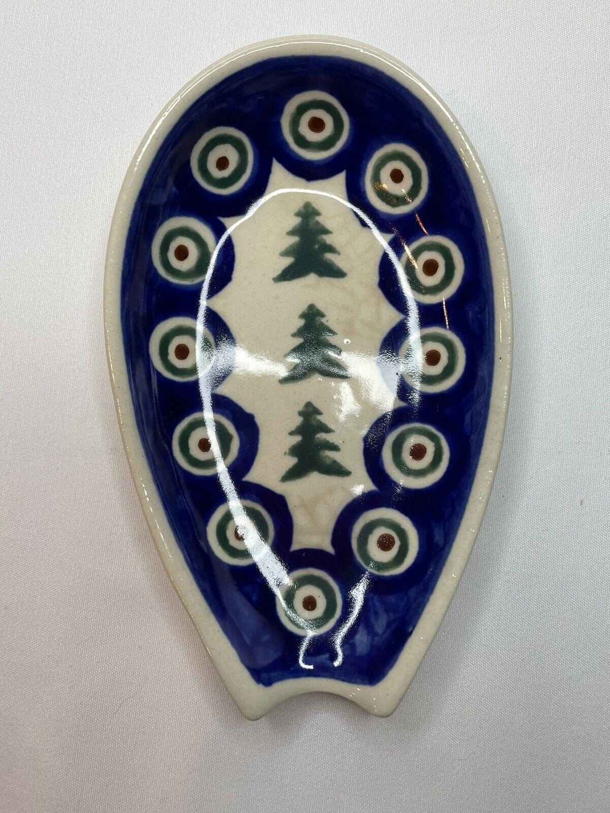BOLESLAWIEC Polish Pottery Ceramic Spoon Rest