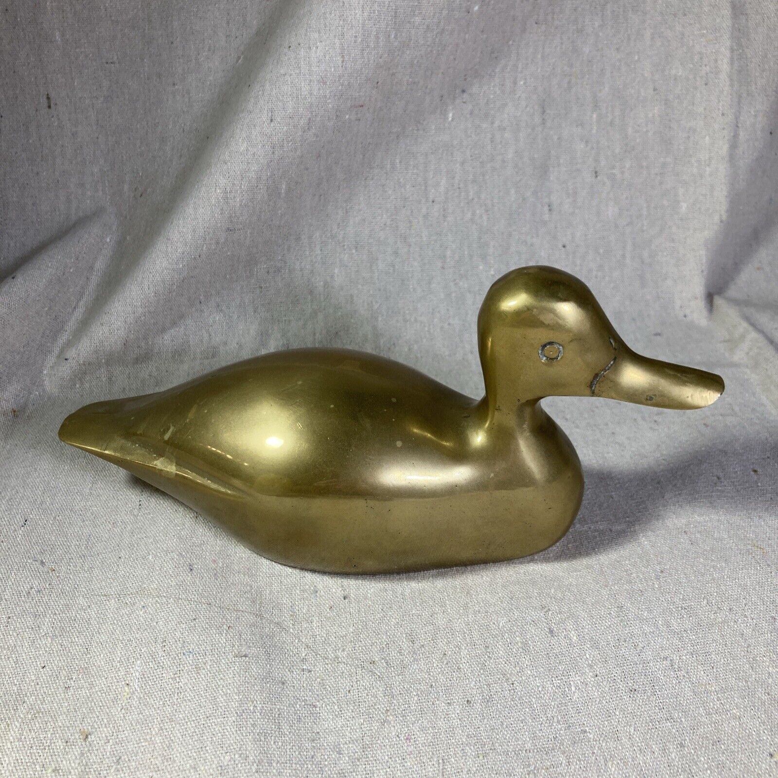 vintage solid brass duck