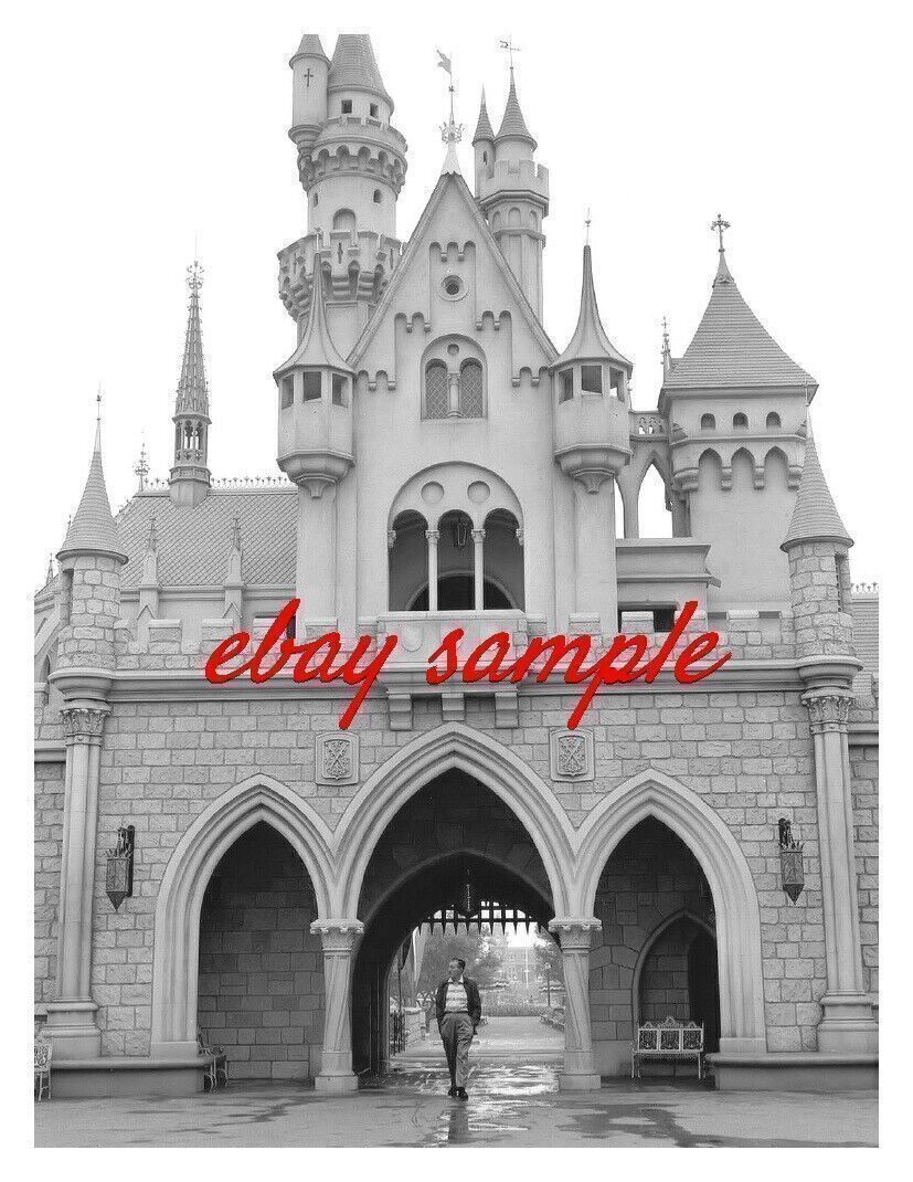 WALT DISNEY PHOTO - Walking thru Sleeping Beauty Castle at Disneyland, Circa1955