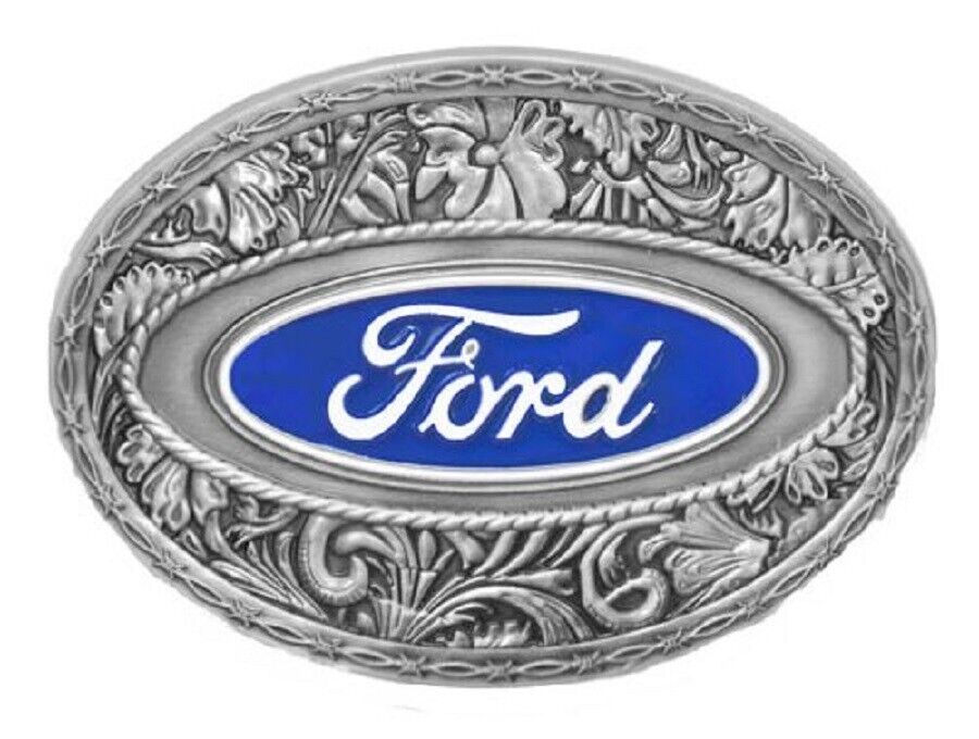Ford Oval Logo Western Style Metal Belt Buckle by Spec Cast 09073