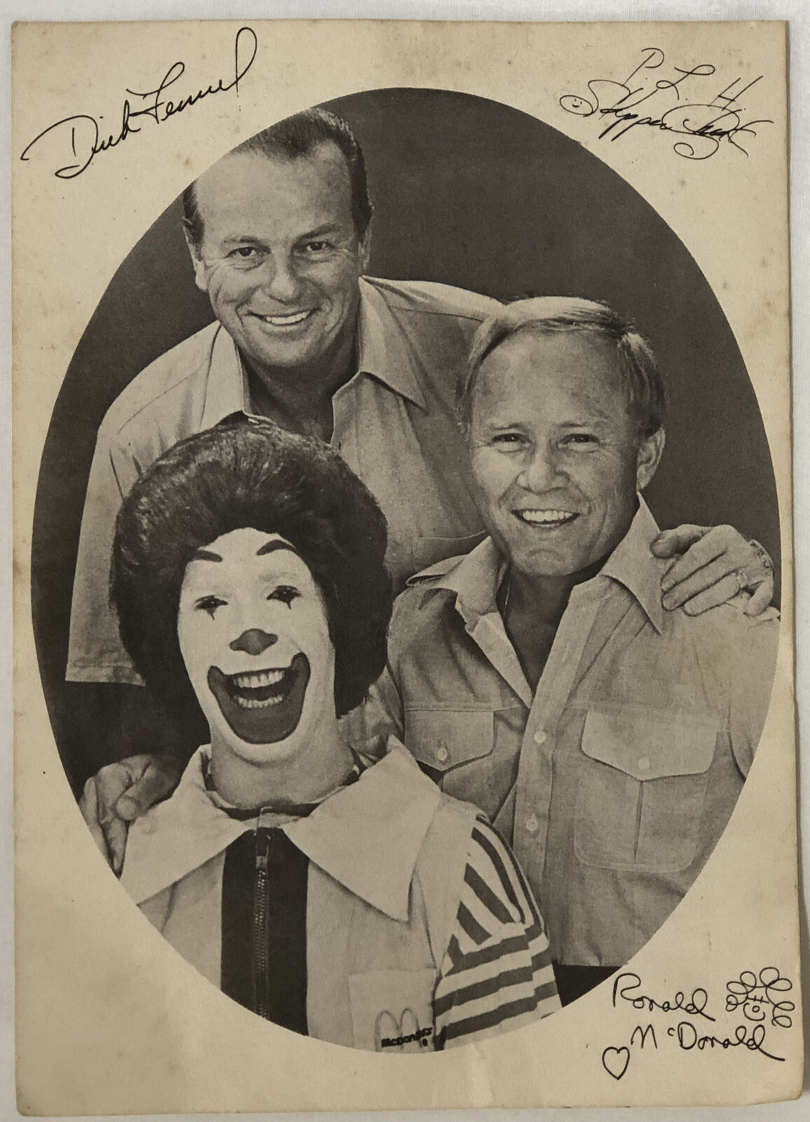Vintage Ronald McDonald Autographed promotional photograph