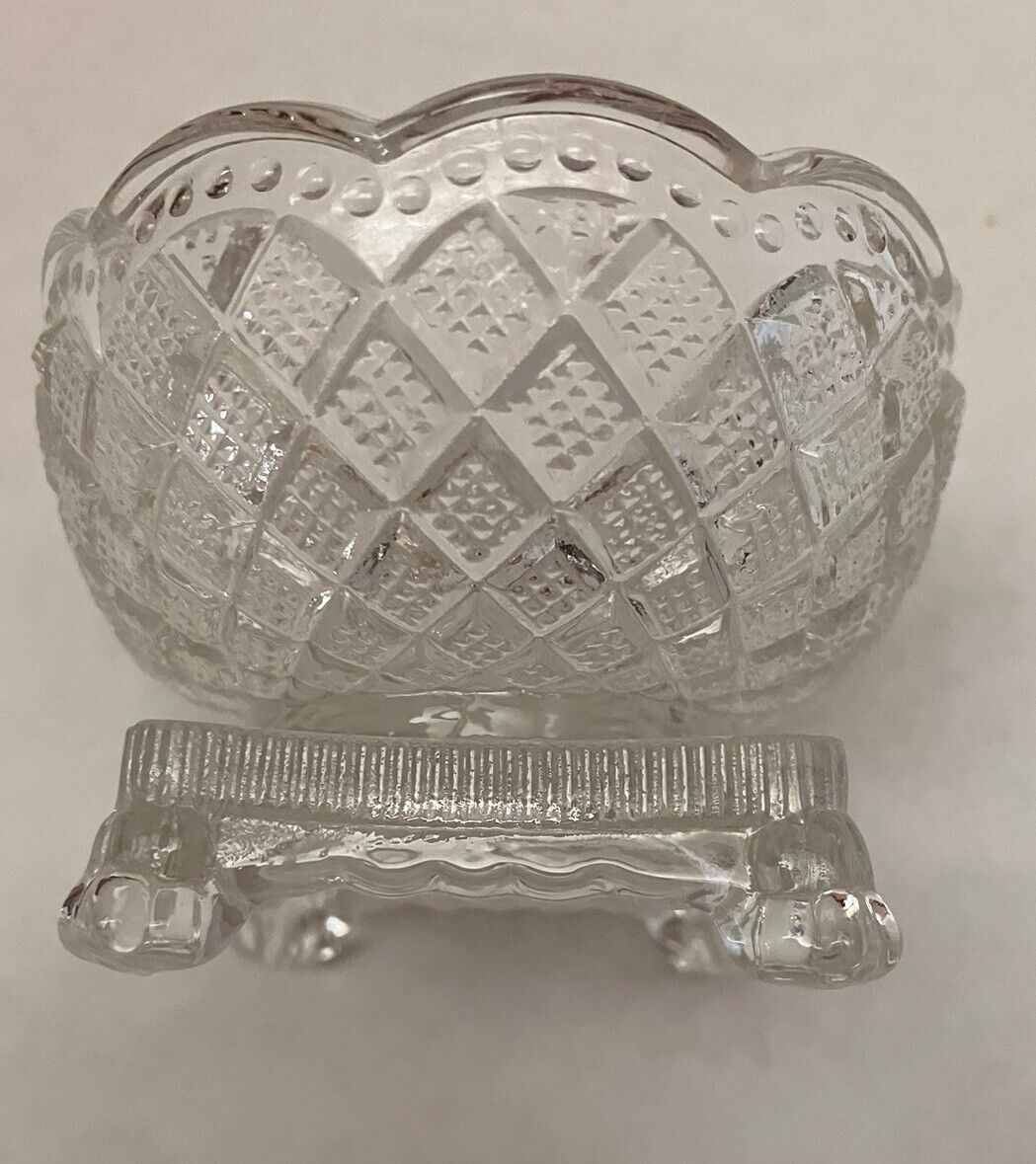 Vintage Fostoria for Avon Diamond Crystal Footed Dish