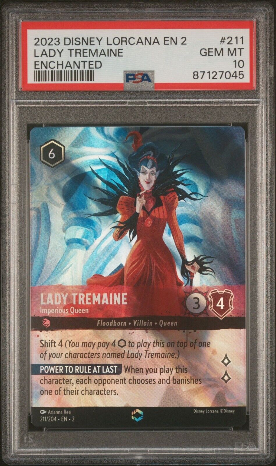 Disney Lorcana Lady Tremaine Imperious Queen Enchanted PSA 10