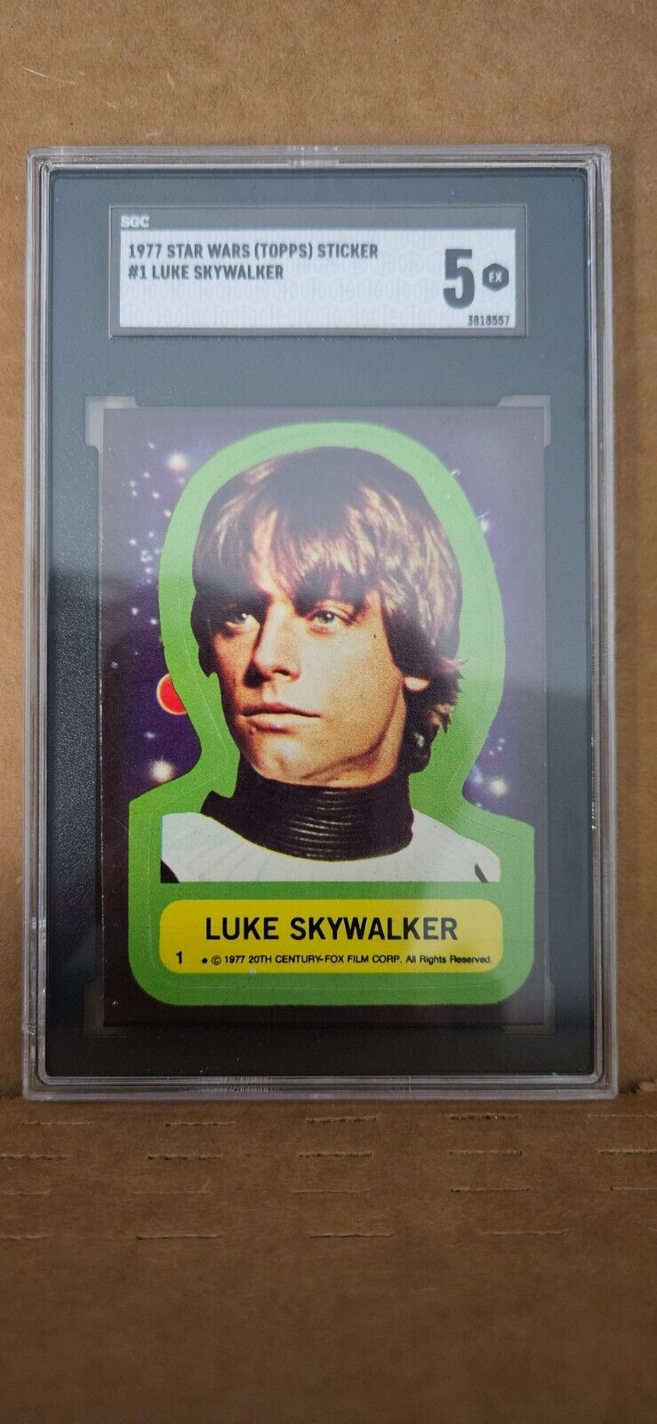 1977 Star Wars Topps Sticker #1 Luke Skywalker SGC 5 Vintage