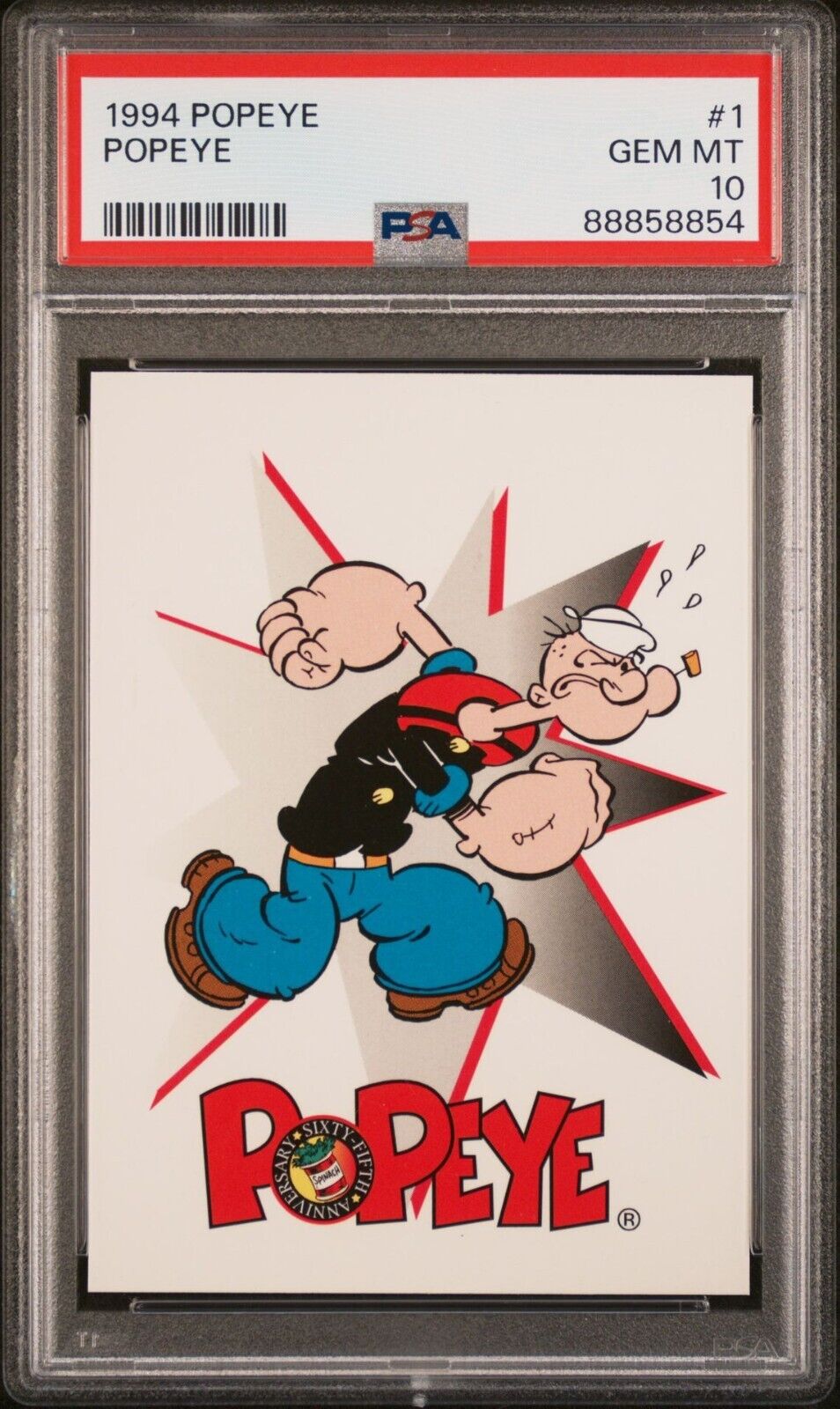1994 Popeye Sailor man RC Rookie #1 PSA 10 GEM Mint POP 2 Very RARE Spinach